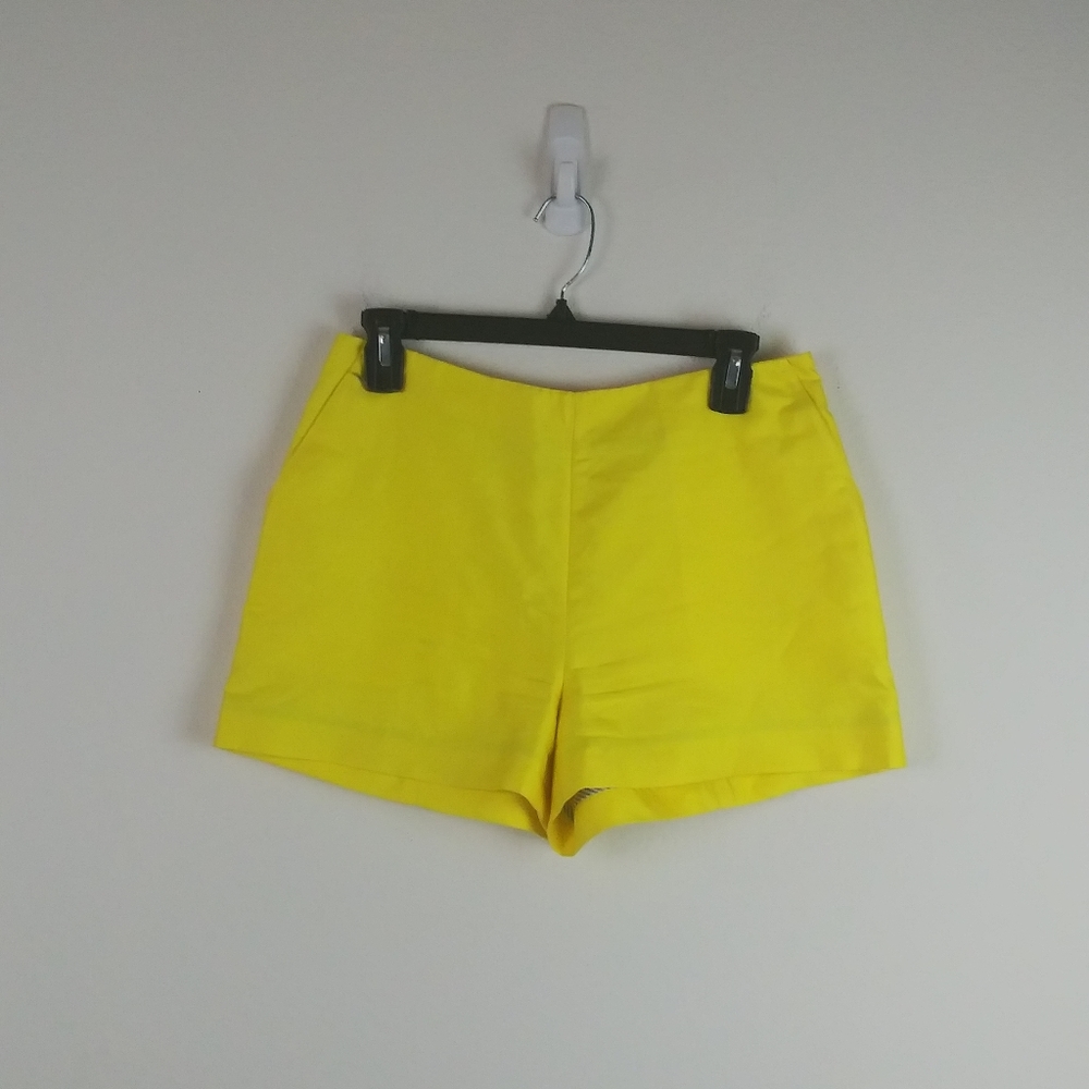 Draper James Yellow Silk/Cotton Blend Shorts(2)